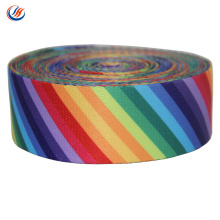 Custom Heat Transfer Rainbow Polyester Webbing